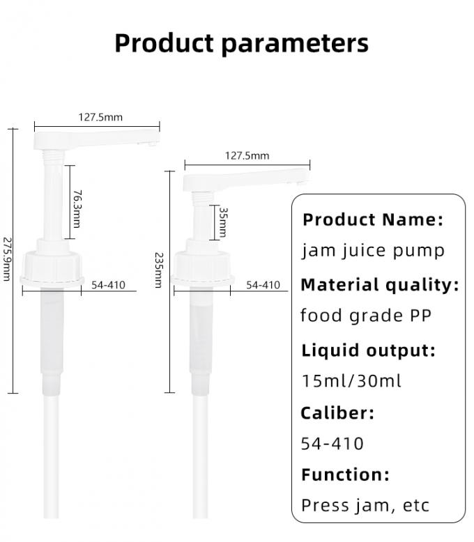 UKPACK'S 54-410 Plastic Sauce Pump 10ml 15ml 20ml 30ml Food Grade Dispenser Pump 7