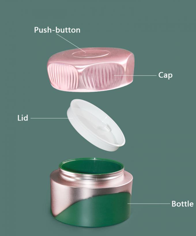 Innovative packaging cream bottle, one click open design cosmetic jar PETG 30g50g 5