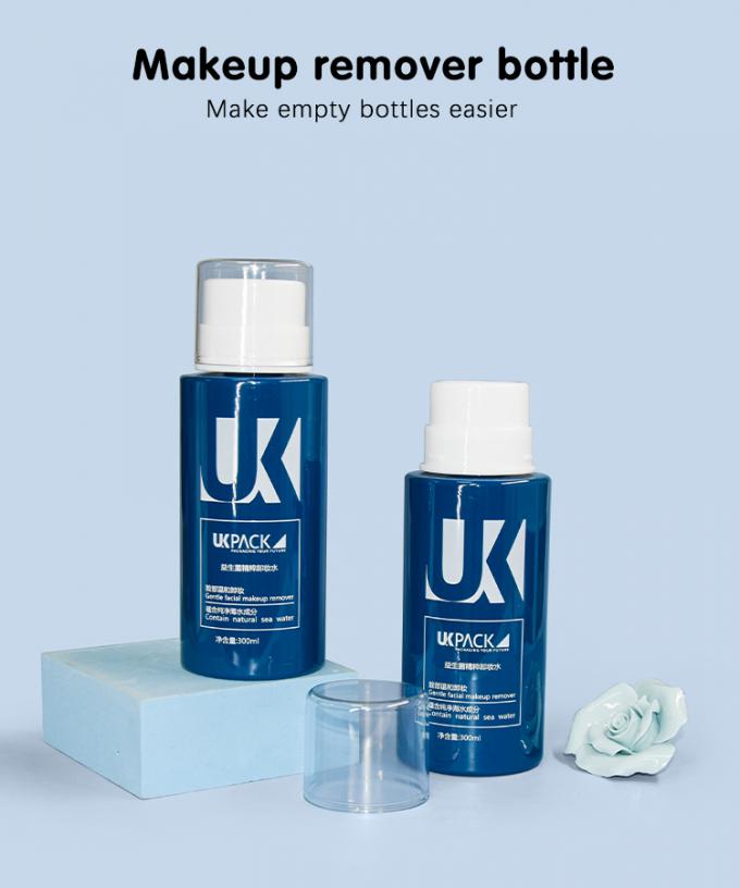 Nail Polish Remover Pump Bottle 24-410 Plastic for 300ml PCR packaging PET Blue color bottle 0