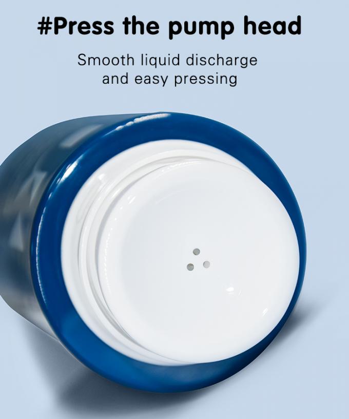 Nail Polish Remover Pump Bottle 24-410 Plastic for 300ml PCR packaging PET Blue color bottle 3
