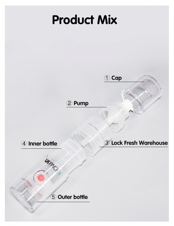 30ml/50ml DUO-Mixed PET Replaceable Airless Bottle Skin Care Packaging UKA84 5