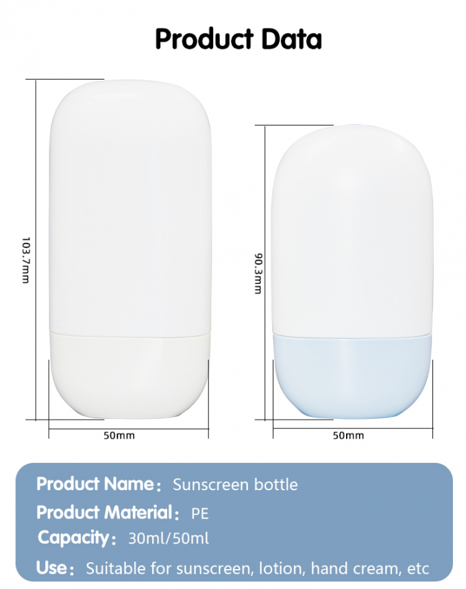 30ml/50ml Customized Color And Logo PE Sunscreen Bottle Skin Care Packaging UKL33G 7