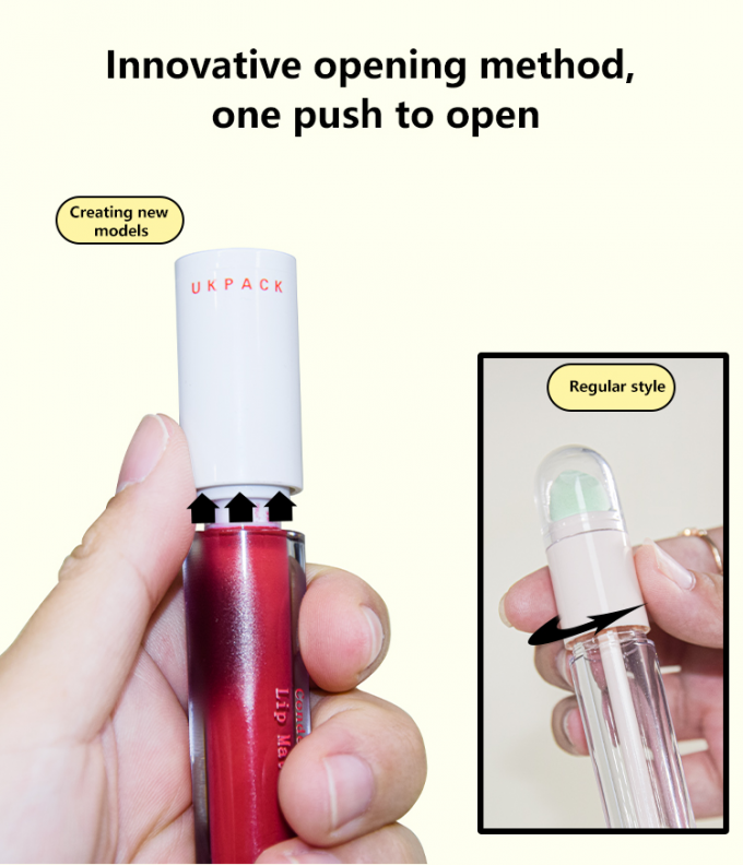 2ml PETG Bottle ABS Cap PP Brush Lip Glazed Bottle Cosmetic Packaging 2