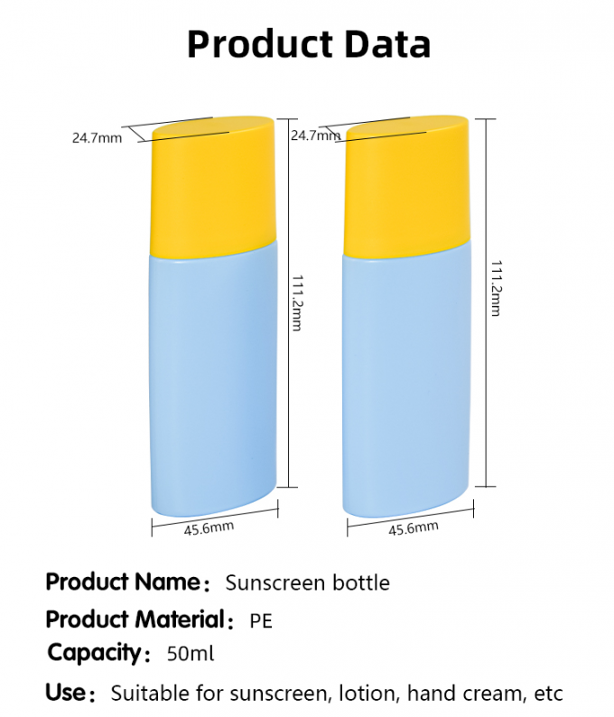 50ml Customized Color And Logo PE Sunscreen Bottle Skin Care Packaging UKL33A 6