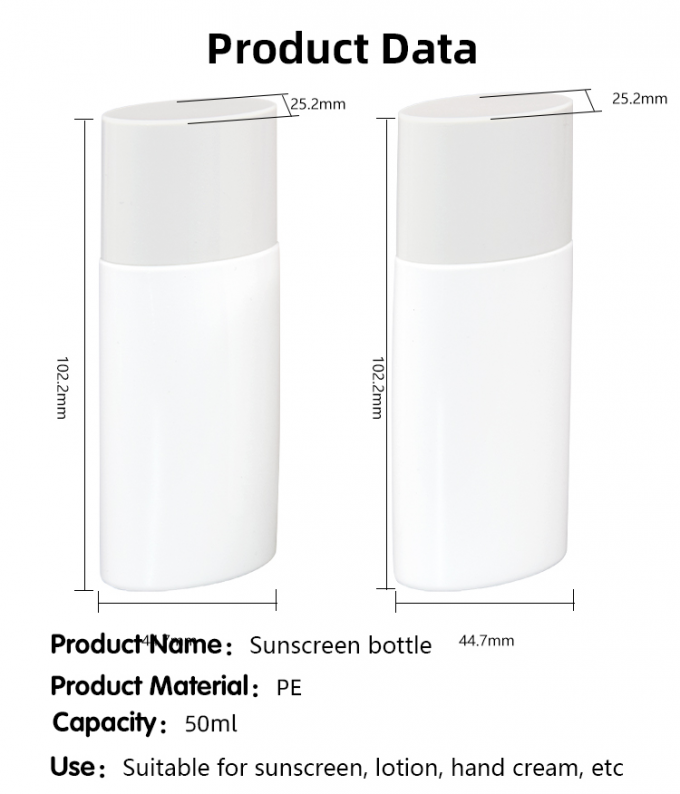 50ml PE Grey And White Sunscreen Bottle Lotion Hand Cream Bottle UKL33B 6