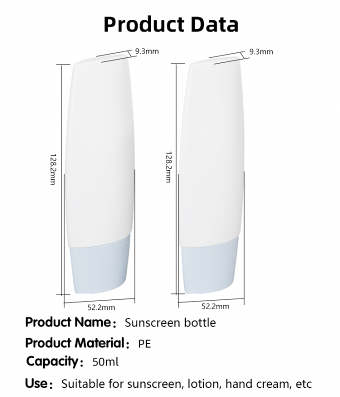 50ml PE Customized Sunscreen Bottle Lotion Hand Cream Bottle Skin Care Packaging UKL33C 6