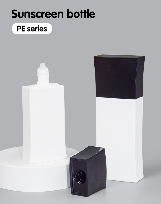 30ml / 50ml PE Customized Color And Logo Square Shape Sunscreen Hand Cream Lotion Bottle UKL33D 0