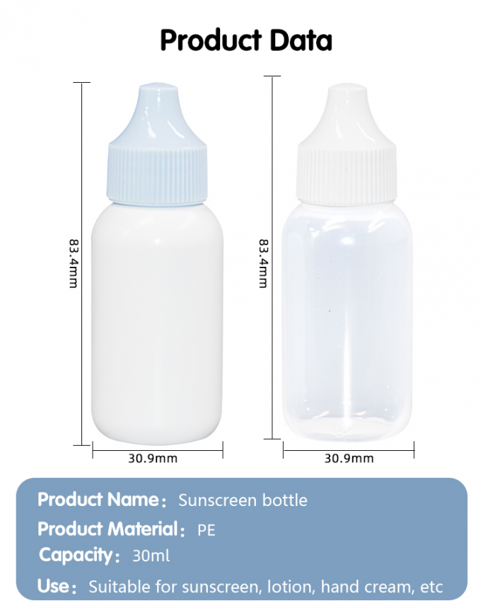 30ml PE Threaded Bottle Mouth Double Layer Sunscreen Bottle Skin Care Packaging UKL34 8