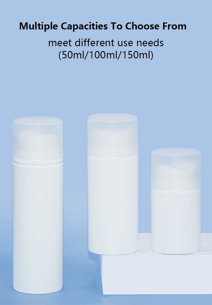 Sustainable Central Hole Outlet PP Airless Bottle Cosmetic Packaging Container 50ml 100ml 150ml 2