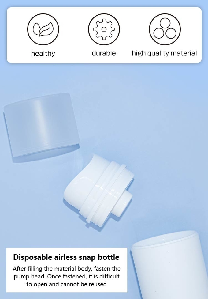 Sustainable Central Hole Outlet PP Airless Bottle Cosmetic Packaging Container 50ml 100ml 150ml 1