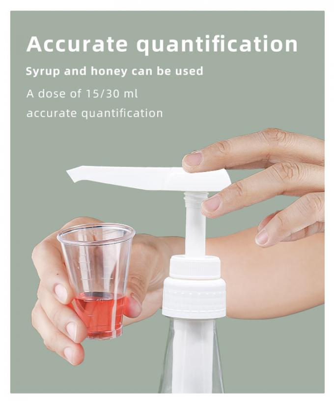 15 / 30cc Dosage Square Head Plastic Sauce Dispenser Pump For Ketchup 38mm 43mm 2