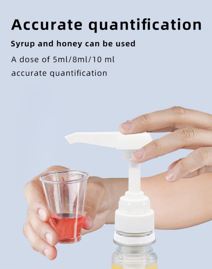 Square Head 28 / 400 Syrup Pump Dispenser 5 / 8 / 10ml Dosage 2