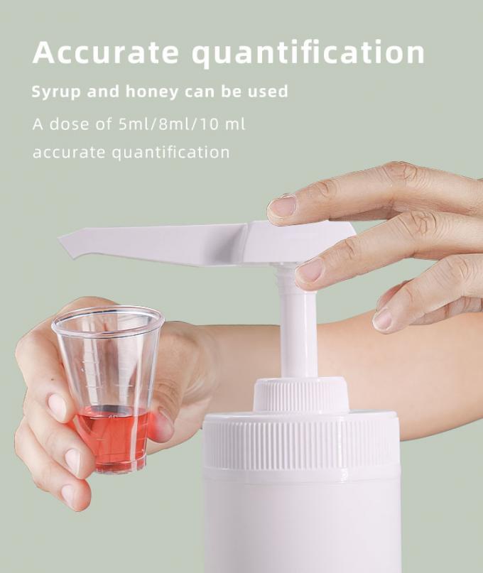 Logo Printing Square Head PP Plastic Sauce Dispenser Pump For Liquid Concentrate 67 - 400 4