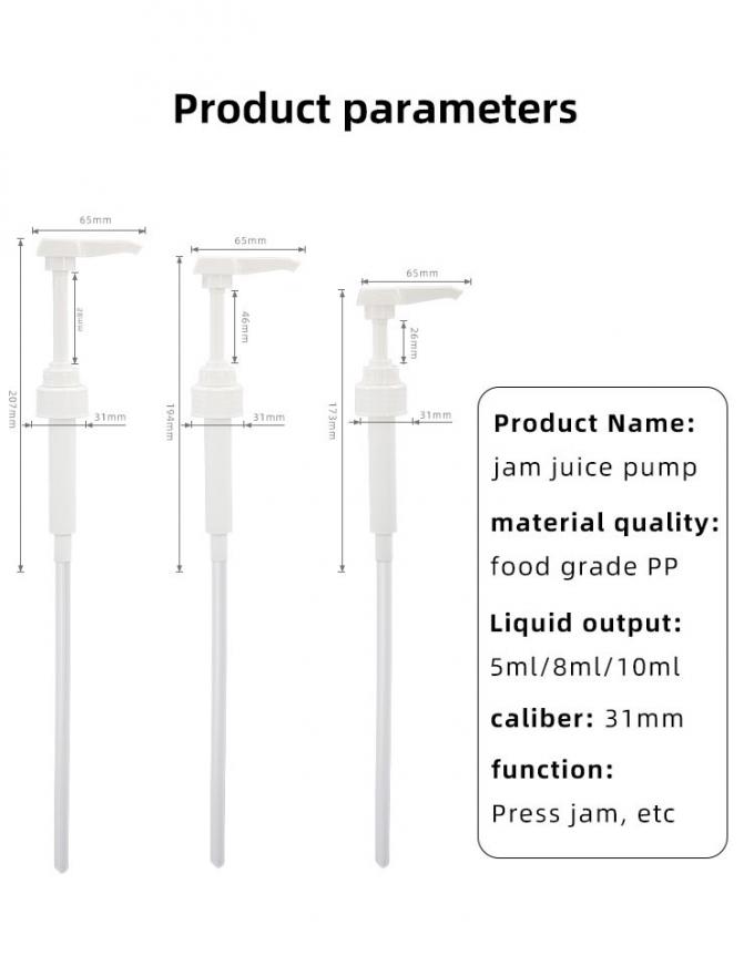 Food Grade Plastic Closure Syrup Dispenser Pump For Hand Washing UKS10 31 - 400 1