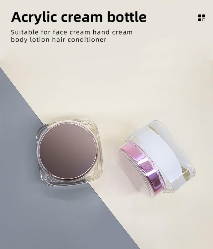 Square Acrylic Double Wall Cosmetic Skincare Cream Jar 100g Od 87mm 2