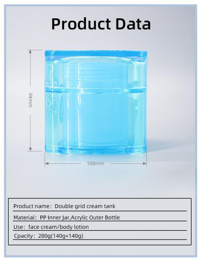 140g+140g Acrylic Customized Color And Logo Double Cream Jar Skin Care Packaging UKC43 0