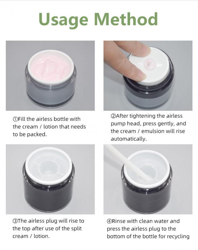 15g 30g Acrylic Airless Cosmetic Cream Jars With Mirror Skincare Packaging Container 3