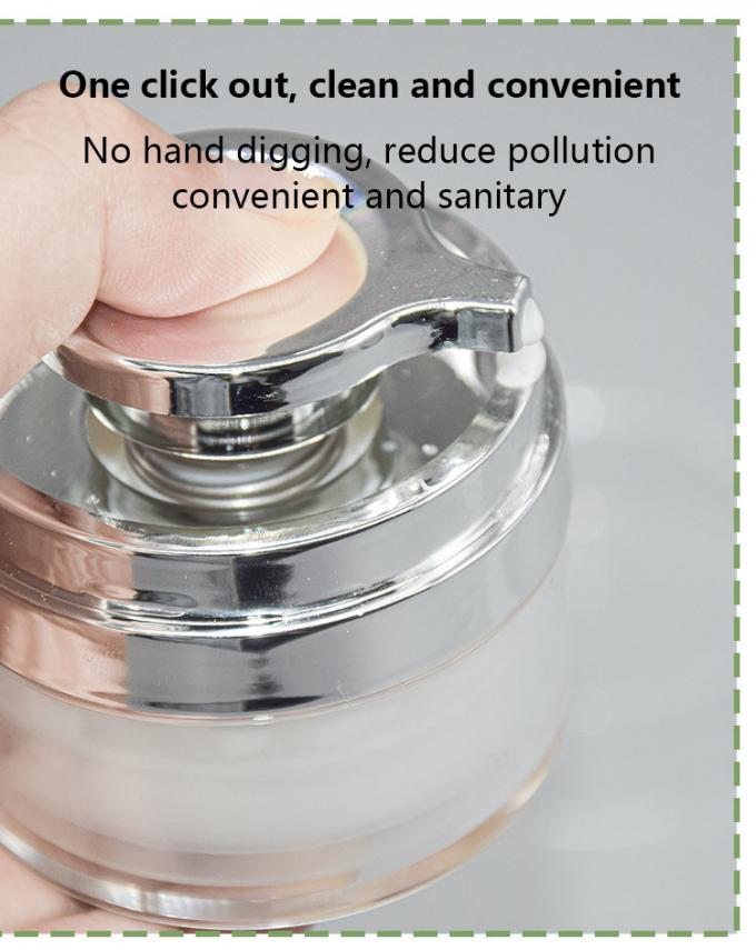 Electroplating Acrylic Airless Pump Cream Jar 15 / 30 / 50 / 70g 4