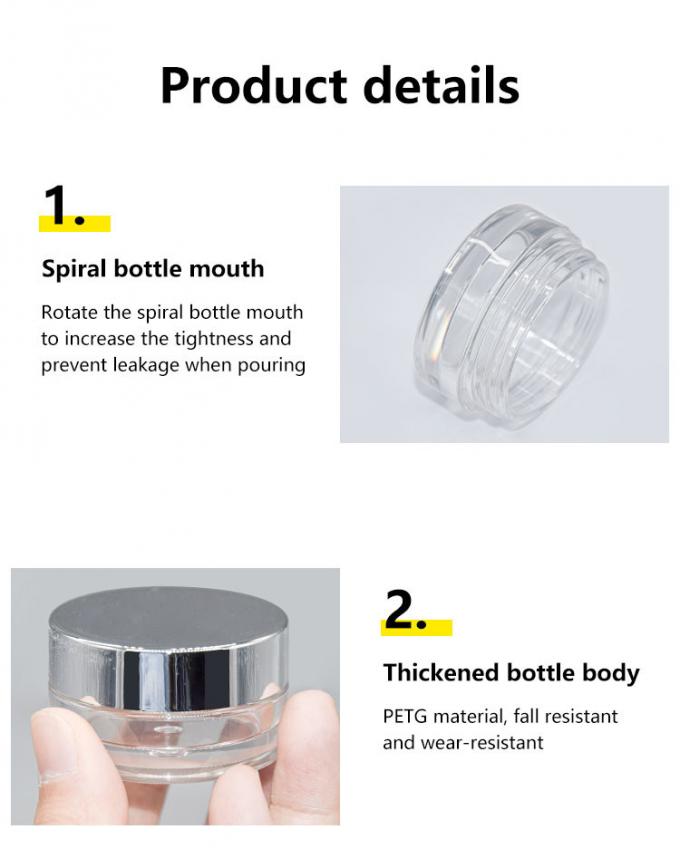 5g PETG Cosmetic Jars With Lids Lip Balm Jars Treatment 3