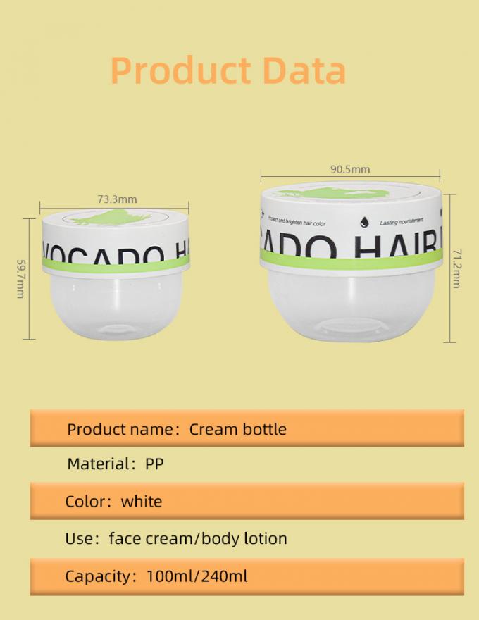 100g 240g PP Round Cream Jar Skincare Body Lotion Scrub Cosmetic Jar Container 4