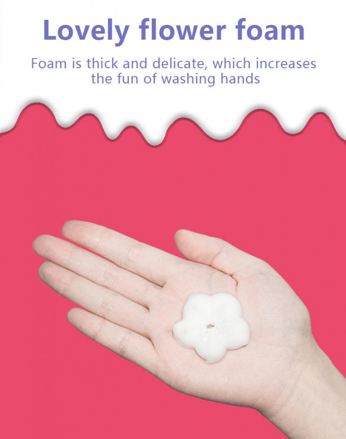 Flower Shape Foam Pump Bottle PP / PE / Soft Touch Children Hand Sanitizer 300ml 3