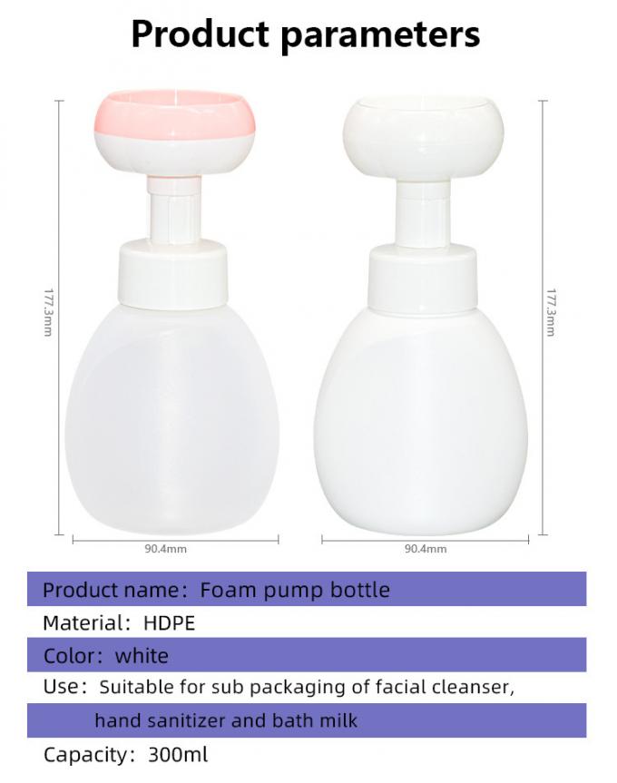 Flower Shape Foam Pump Bottle PP / PE / Soft Touch Children Hand Sanitizer 300ml 2