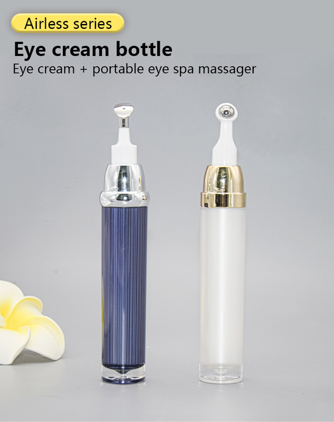 Airless Eye Treatment Pharmaceutical Bottles Zine Alloy Head For Skincare 15ml 3