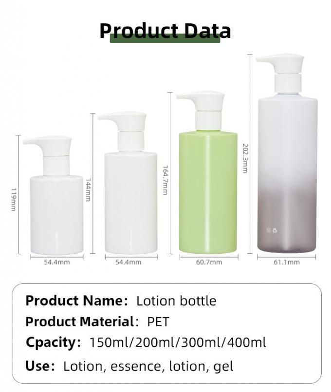 Flat Shoulder Leak Proof PET Lotion Bottle For Body Wash Moisturizer Liquid Soap 1
