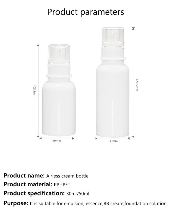 UKPACK AS Plastic Airless Pump Bottle 1oz 2oz Skincare Packaging 0
