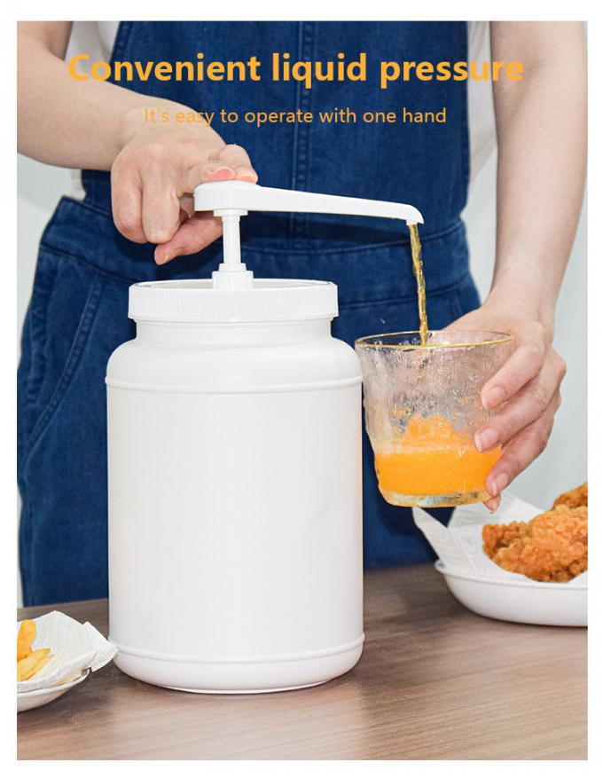 Round 3000ml Container Condiment Pump Dispenser For Chocolate Ketchup Sauce 3