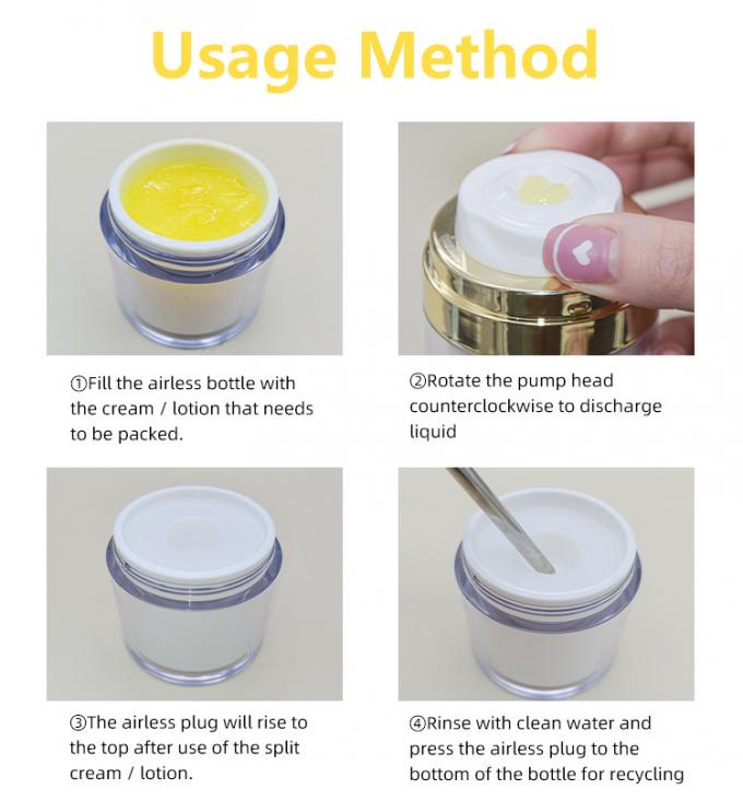 Airless Pump Luxury Cosmetic Cream Jars Packaging UKC59 15g 30g 50g 1
