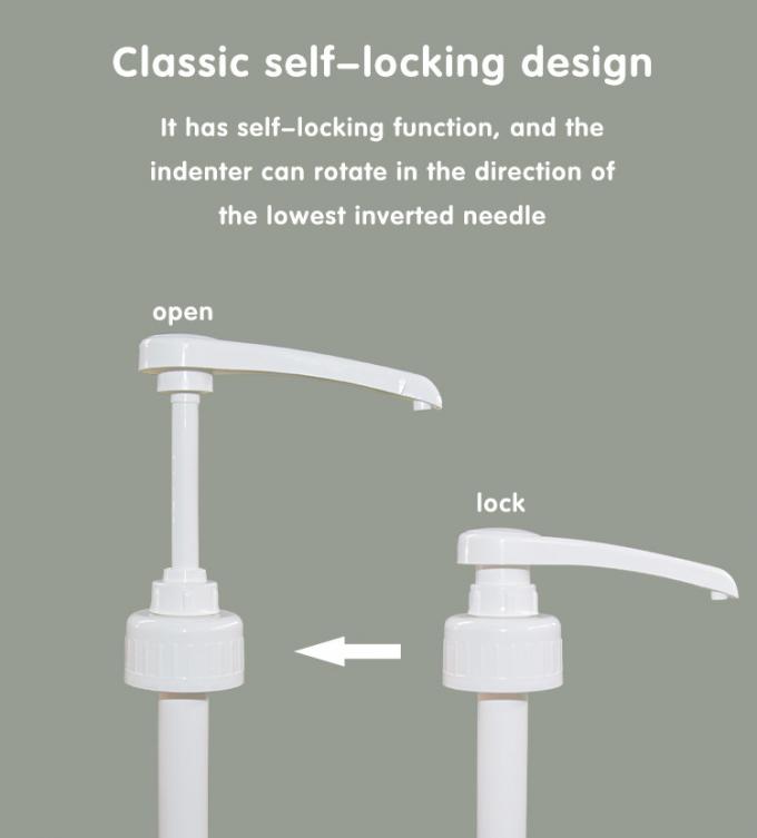 Food Grade Plastic PP Narrow Head Syrup Dispenser Pump 5ml/8ml/10ml Output 38-410 Closure 3