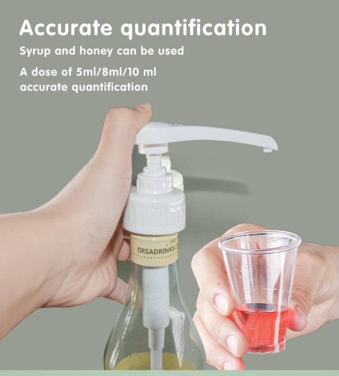Food Grade Plastic PP Narrow Head Syrup Dispenser Pump 5ml/8ml/10ml Output 38-410 Closure 0