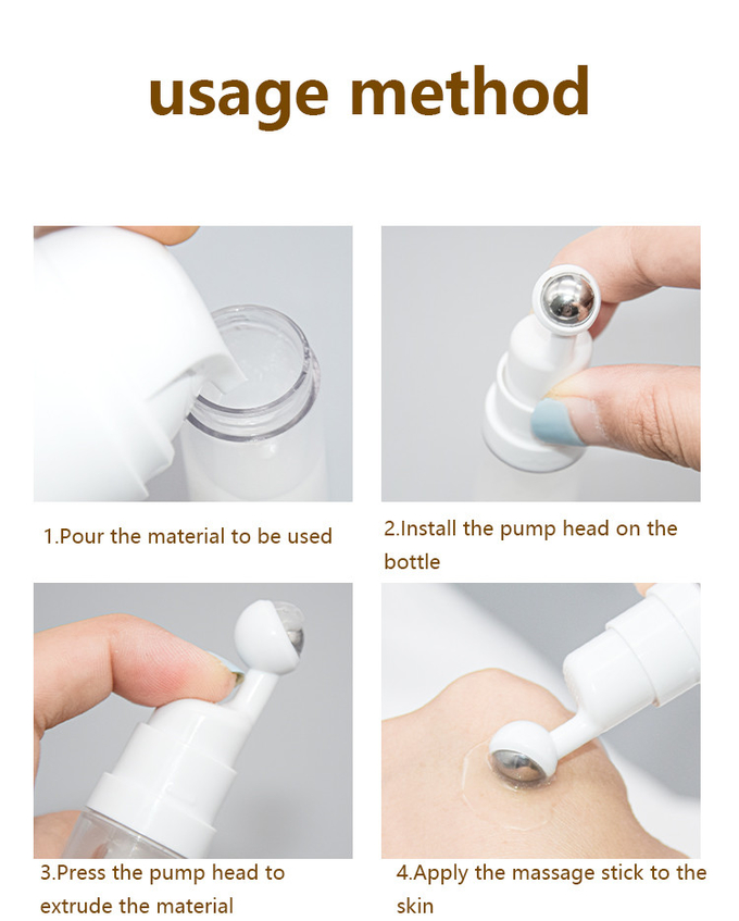 10ml 15ml PETG Roller Ball Massage Eye Cream Airless Pump Bottles Zinc Alloy Pump Head 1