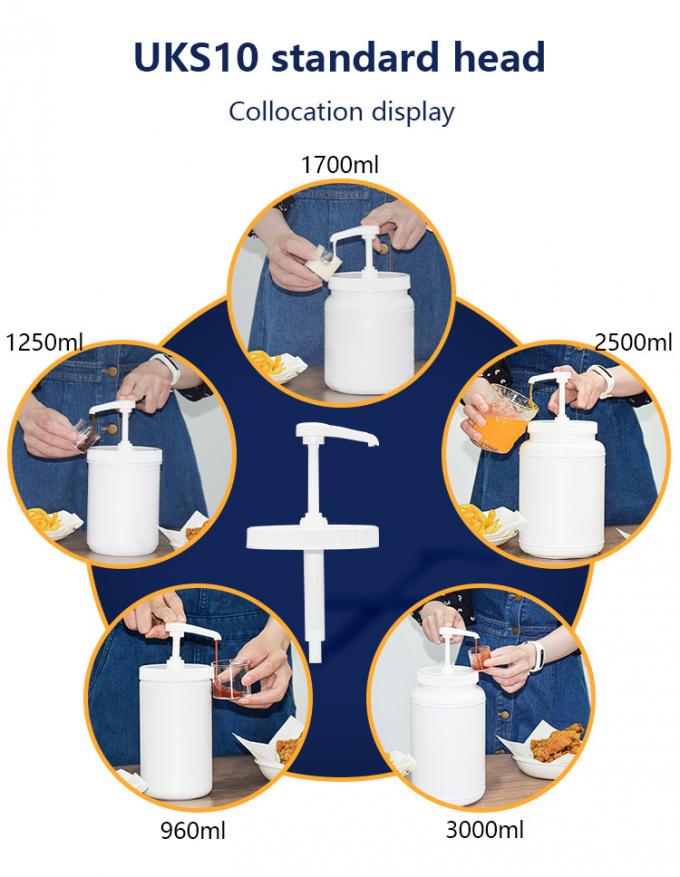 UKS10 Head Syrup Pump Dispenser 5ml 8ml 10ml Food Pump Condiment Dispensers 0