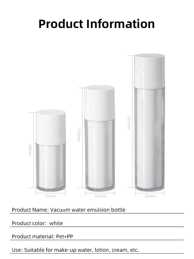 PMMA Refillable Airless Bottles Detachable Cosmetic Packaging 15ML 30ML 50ML UKA48 0