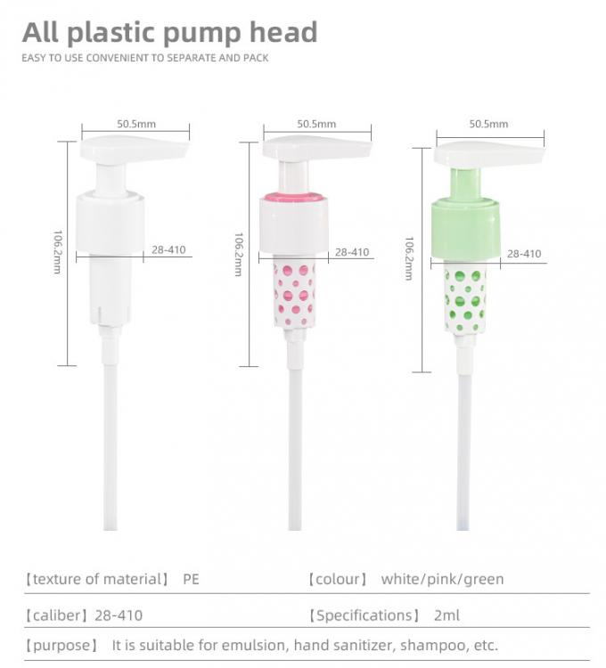 Allplastic PE Material Lotion Pump Cosmetic Mono Dispenser 28-410 2cc 1