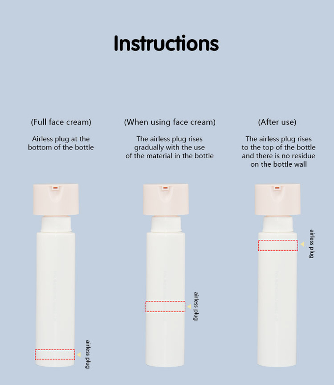 PP Rotary Airless Pump Bottles Refillable Packaging For Cosmetics Detachable Container 0