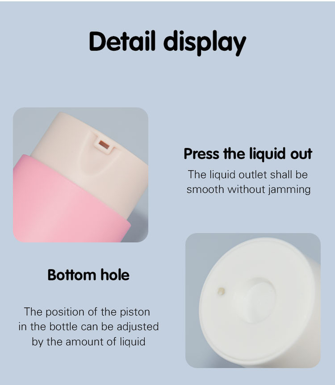 PP Rotary Airless Pump Bottles Refillable Packaging For Cosmetics Detachable Container 3