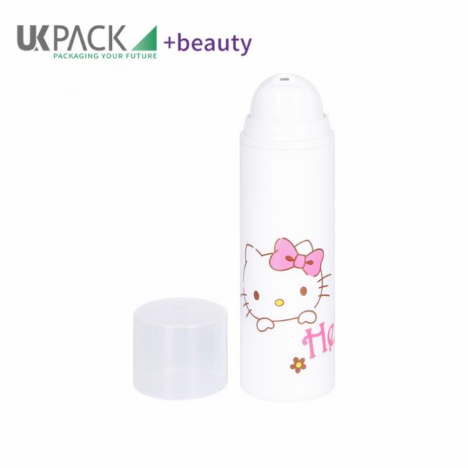 UKA06 Round 15ml 30ml 50ml PP Airless Pump Bottle With Labeling For Lotion Packaging 0