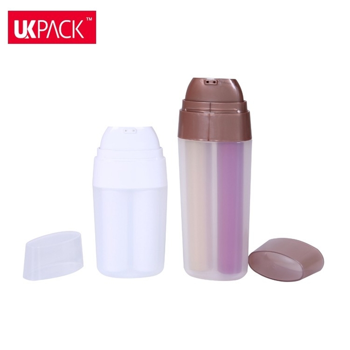 Plastic 15ml Double Chamber Airless Double Pump Bottle For Personal Care 0