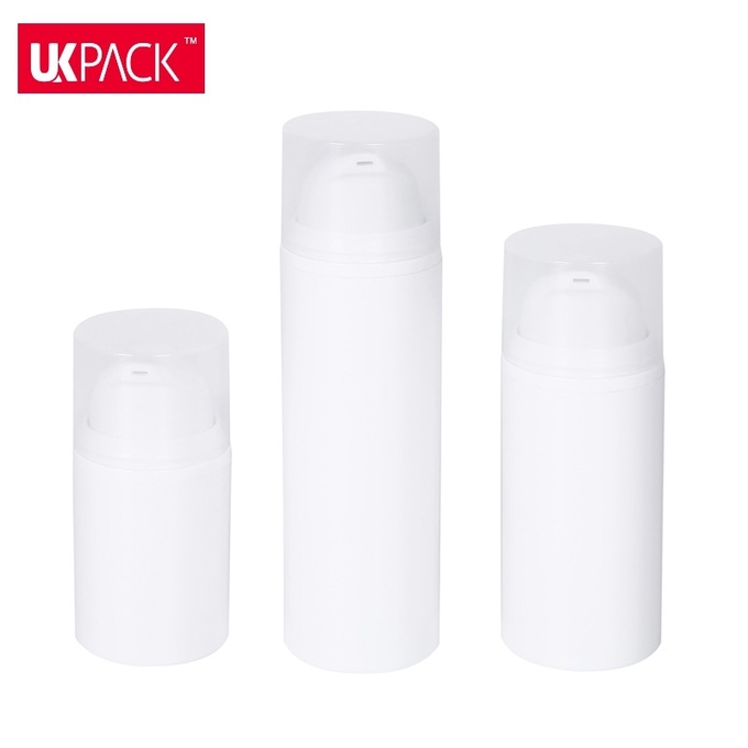 Cosmetic Packaging White PP Airless Pump Bottles Sunblock Cream Bottle Custom Color 2