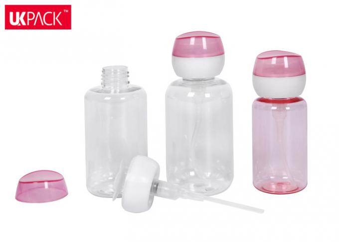 Push Down Empty Nail Polish Remover Pump Dispenser Cosmetic Transparent Bottle 200ml 2