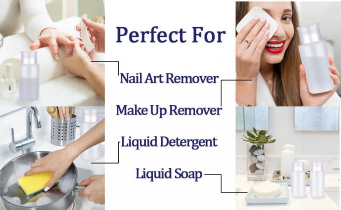 100/200/300/350/400/500ml Nail Polish Remover Pump Bottle With Press Down Dispenser 2
