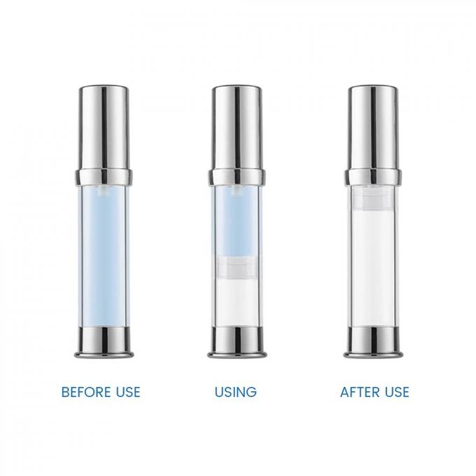 5ml 10ml AS Transparent Airless Split Vacuum Pump Bottle OD 22mm 3