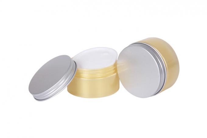100g Cosmetic Packaging Od 74mm PET Cream Jar Container With Silver Aluminum Lid 0