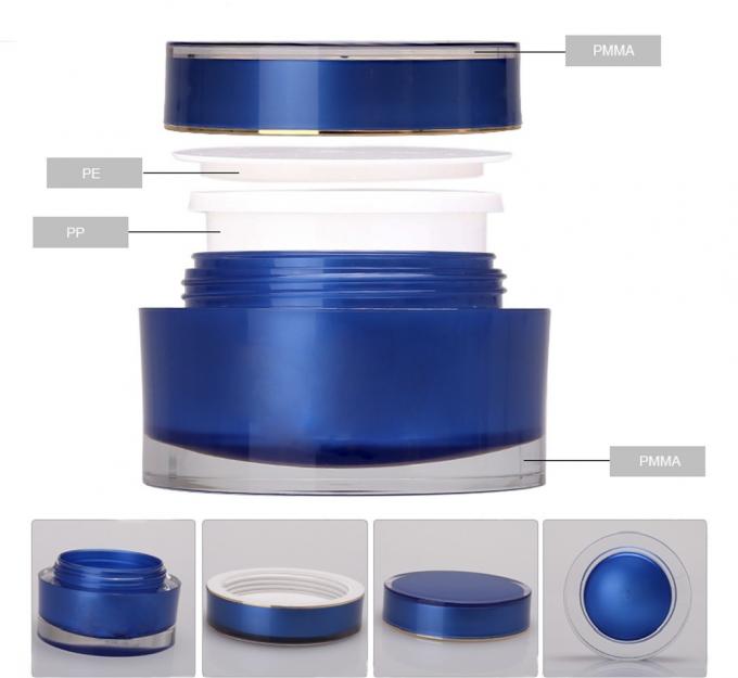 Double Layer Body Wide Mouth 300g Capacity Cosmetic Cream Containers PPMA 2