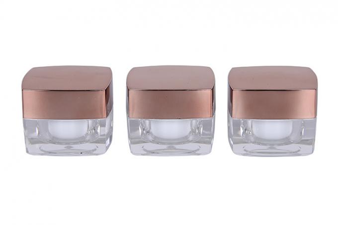 Square Shape Acrylic 5ml Empty Cream Jars Od 35mm For Eye Try Test 0