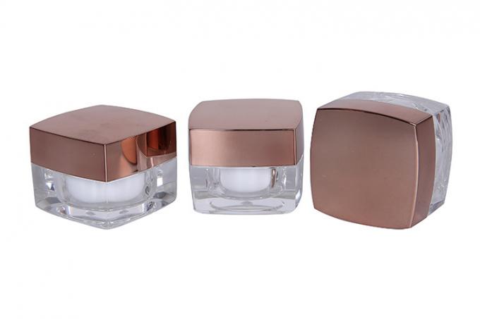 Od 35mm Luxury 5ml Cosmetic Cream Jars Acrylic Gold Square 1