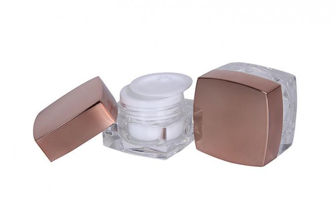 Od 35mm Luxury 5ml Cosmetic Cream Jars Acrylic Gold Square 0